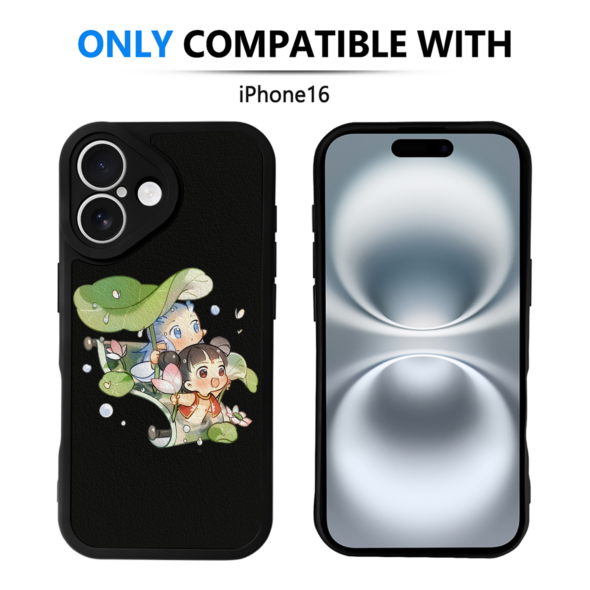 （画像用） Ne Zha 2 ナタ 魔童の大暴れ 【iPhone 16シリーズ対応】シリコンスマホケース（レザー調） 材質：シリコン